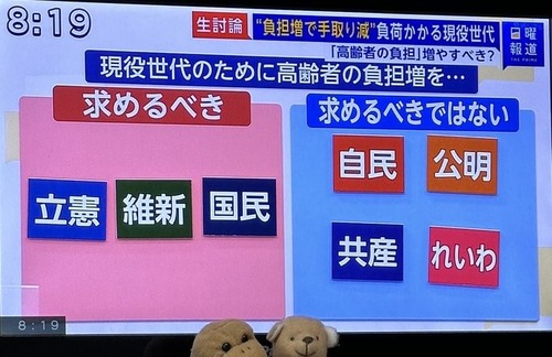 【衆議院選挙】一目でわかる『現役世代の為に政治』をやってくれる政党